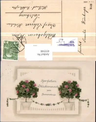 455548,Präge Künstler Litho Namenstag Klee Kleeblätter