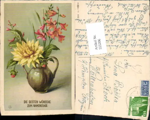 555206,Namenstag Vase Blumen