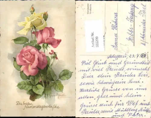 555209,Namenstag Rosen Blumen