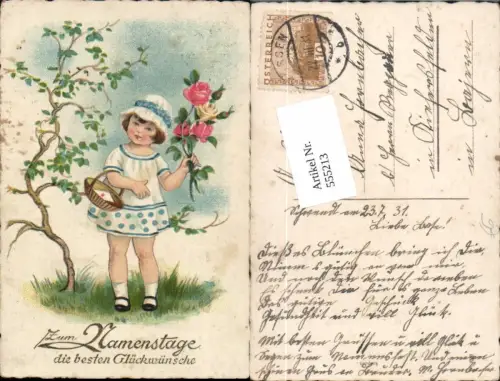 555213,Namenstag Kind Mädchen Rosen