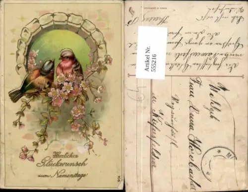 555216,Namenstag Vogel Vögel Golddruck