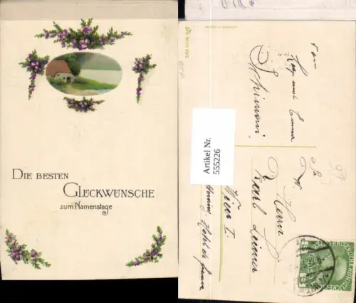 555226,tolle Jugendstil Präge Lithographie Namenstag