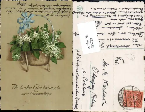555229,Namenstag Blumen Korb