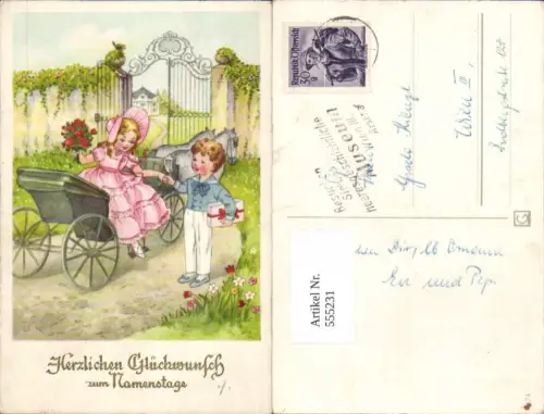555231,Namenstag Kinder Kutsche Pferde