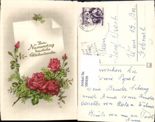 595939,Namenstag Rote Rosen Blumen