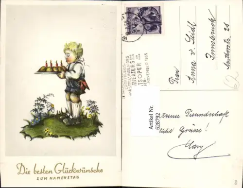 628792,Bub m. Kuchen Kerzen Blumen Namenstag