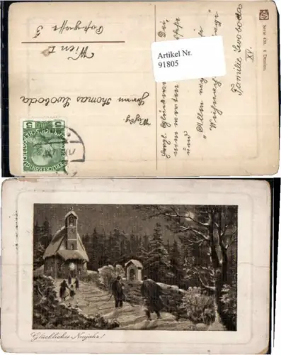 91805,Neujahr Mond Kapelle Leute Kirche Wald Messe