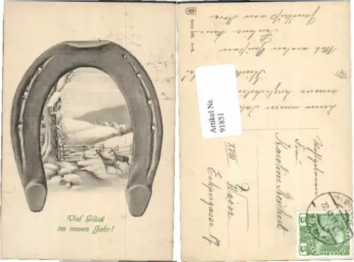 91851,Hufeisen Neujahr Reh Fluss 1911