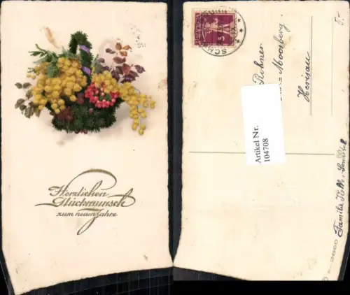 104708,Neujahr Blumenstrauss Blumen Korb