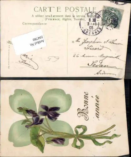 104780,Präge AK Klee Kleeblatt Blumen
