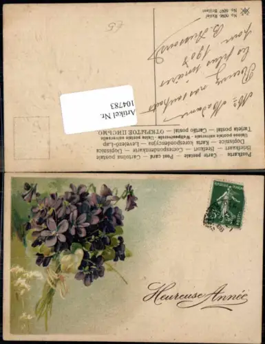 104783,Präge Blumen Neujahr 1905