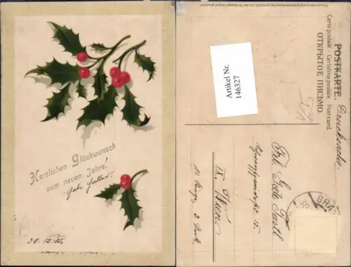 146327,Meissner e Buch 1353 Neujahr Distel Präge AK