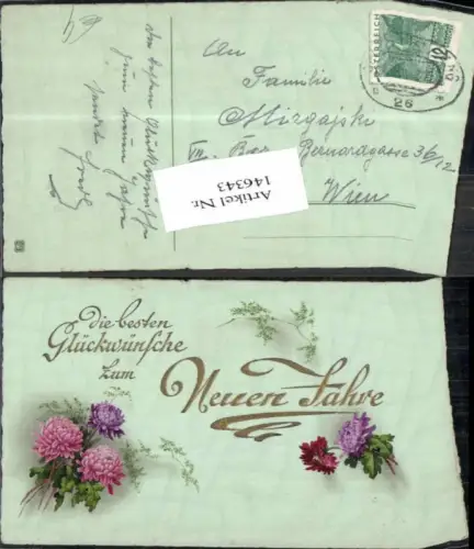 146343,Neujahr Blumen 1925