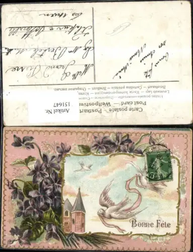 151647,Neujahr Präge Ak Taube Schleife m. Schloss Burg i. Rahmen Blumen Goldverzierung