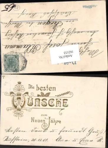 162153,Neujahr Präge Karte Besten Wünsche Golddruck