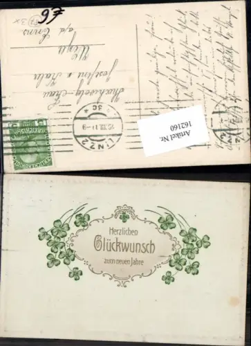 162160,Neujahr tolle Präge Litho Klee Kleeblatt