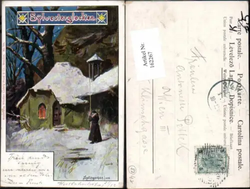 162267,Neujahr Litho Splitgerber jun. Sylvesterglocken