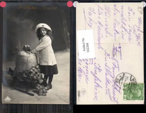 162268,Neujahr Rodel Schlitten Geldsack Geld Klee