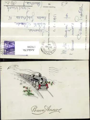 170288,Neujahr Lokomotive Schiene Briefe Mistelzweige