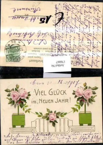 176067,Neujahr Präge AK Blumen Rosen