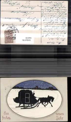 184539,Neujahr Winterlandschaft Pferdekutsche Kutsche pub HWB 1917