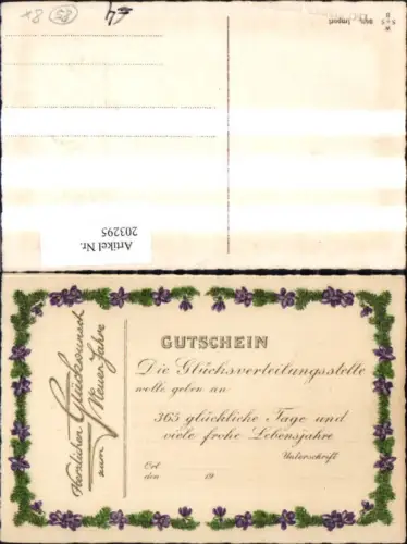203295,Neujahr Golddruck Veilchen Blumen Zweige