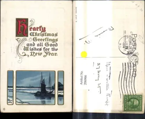 206966,Präge Ak Schiff Segelboot Spruch Text Goldverzierung