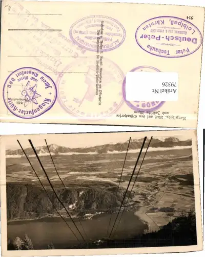 79326,Kanzelhöhe Seilbahn Ossiach Ossiachersee 1938