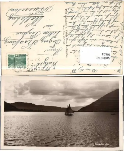 79874,Ossiachersee Ossiach Segelboot 1925