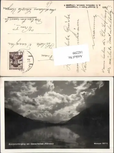 142299,Sonnenuntergang am Ossiachersee Ossiach 1930