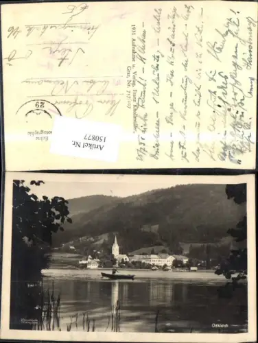 150877,Ossiach Ossiachersee Ansicht m. Ruderboot Ruderer 1931