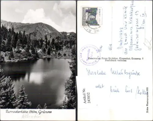243852,Turracherhöhe Grünsee See b. Reichenau pub Franz Schilcher 1620