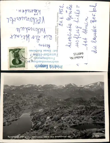 649715,Foto Ak Turrachersee Schwarzsee v. Schoberriegel aus Ebene Reichenau