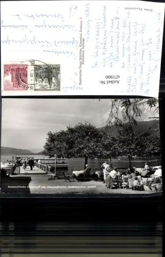 671900,Foto Ak Steindorf a. Ossiachersee Seestrand Hotel Seewirt Steg Schiff Boot
