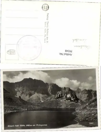 59248,Eduard Pichlhütte Wolayersee Mauthen Birnbaum