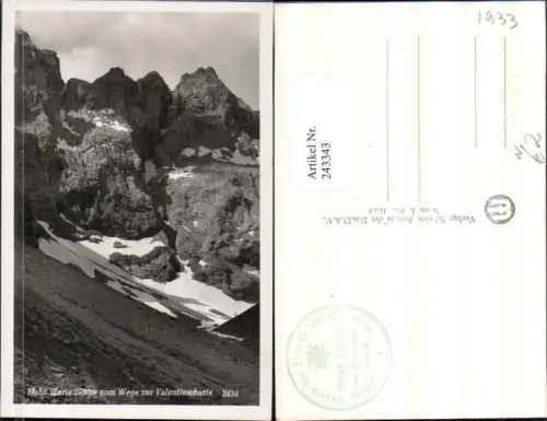 243343,Hohe Warte v. Wege zur Valentinscharte Bergkulisse b. Hermagor