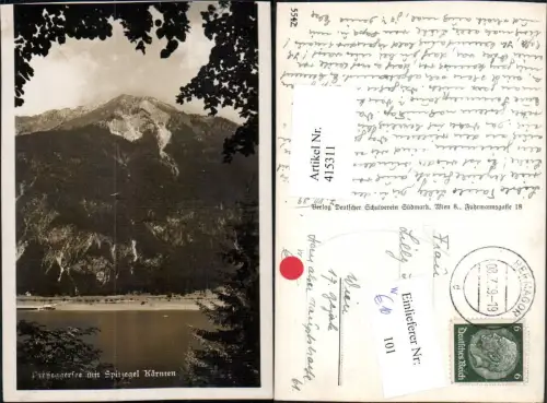 415311,Presseggersee See b. Hermagor m. Spitzegel Bergkulisse