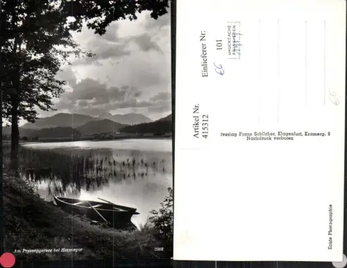 415312,Presseggersee See b. Hermagor Partie Boot Bergkulisse