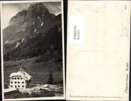 415317,Foto AK Plöckner-Haus Berghütte b. Kötschach-Mauthen Bergkulisse