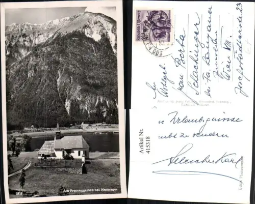 415318,Presseggersee See b. Hermagor Kapelle Bergkulisse