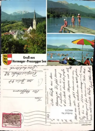 466251,Hermagor Kirche Pressegger See Strandbad Mehrbildkarte