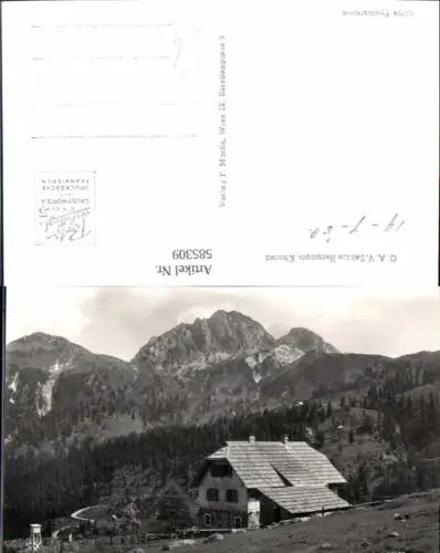 585309,Foto Ak Nassfeldhütte m. Gartnerkofel Hermagor-Pressegger See