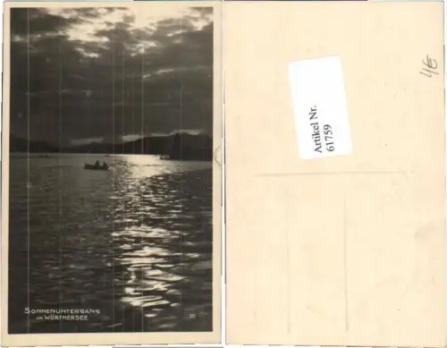 61759,Sonnenuntergang Wörthersee Pörtschach Boot