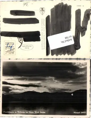 61788,Wörthersee Abendstimmung Maria Wörth 1935