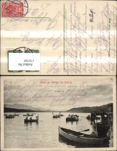 170709,Abend a. Wörthersee Ruderboot Boote Personen
