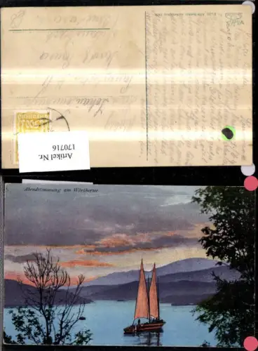 170716,Abendstimmung a. Wörthersee Segelboot Boot