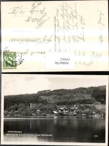 195062,Wörthersee Blick auf d. Schwimmschule u. Hotel Wörthersee