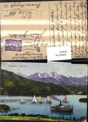 195074,Wörthersee See in Kärnten Dampfer Segelboote