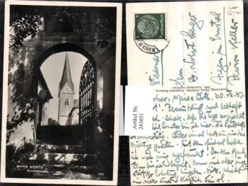 243651,Maria Wörth Kirchenmotiv Kirchenturm Gittertor pub Franz Schilcher 395