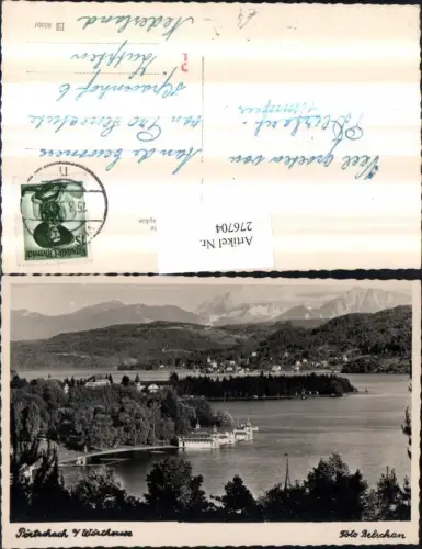 276704,Pörtschach am Wörthersee Teilansicht m. Maria Wörth Bergkulisse